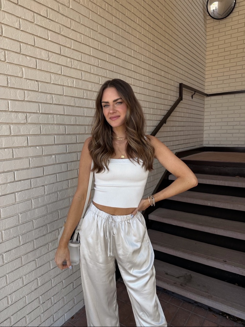 White Ribbed Knit Cami